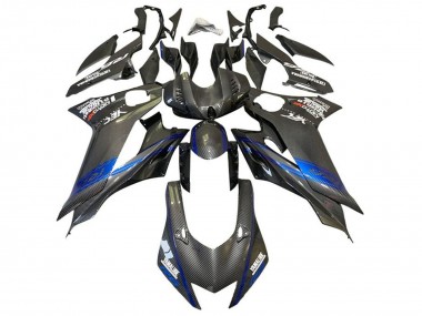 Cheap 2017-2023 Yamaha YZF R6 Motorcycle Fairings - Blue Black Faux Carbon Fiber