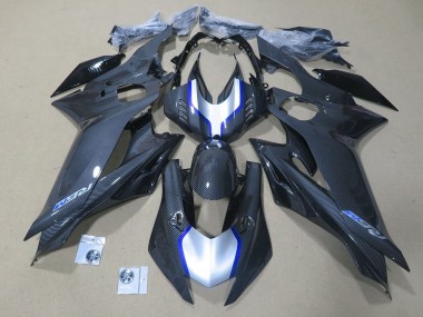 Cheap 2017-2023 Yamaha YZF R6 Motorcycle Fairings - Silver Blue Black Faux Carbon Fiber