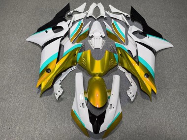 Cheap 2017-2023 Yamaha YZF R6 Motorcycle Fairings - White Blue Gold Black