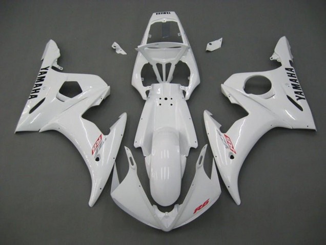 2005 Yamaha YZF R6 Motorcycle Fairings - White Red Black