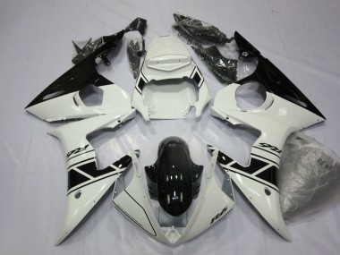 Cheap 2003-2004 Yamaha YZF R6 Motorcycle Fairings - White Glossy Black