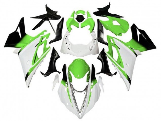 2013-2016 Triumph Daytona 675 Triple Motorcycle Fairings - White Green Glossy Black