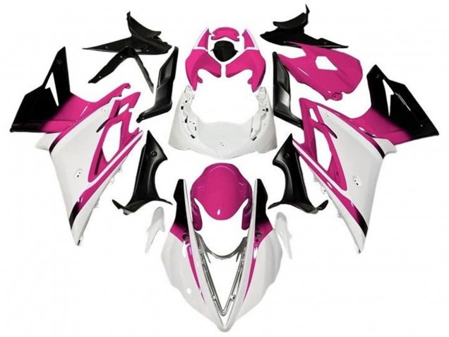 2013-2016 Triumph Daytona 675 Triple Motorcycle Fairings - White Pink Glossy Black