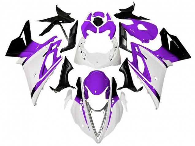 2013-2016 Triumph Daytona 675 Triple Motorcycle Fairings - White Purple Glossy Black