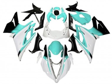 Cheap 2013-2016 Triumph Daytona 675 Triple Motorcycle Fairings - White Turquoise Blue Glossy Black