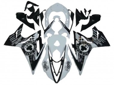 Cheap 2013-2016 Triumph Daytona 675 Triple Motorcycle Fairings - White Glossy Black Cafe London
