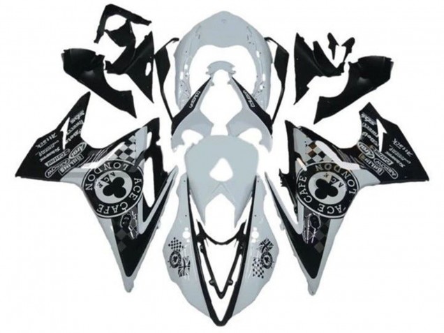2013-2016 Triumph Daytona 675 Triple Motorcycle Fairings - White Glossy Black Cafe London