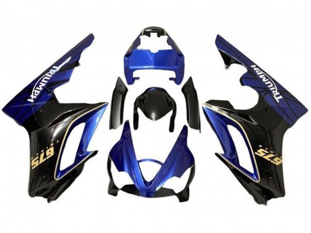 2009-2012 Triumph Daytona 675 Triple Motorcycle Fairings - Blue Glossy Black