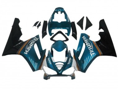 Cheap 2009-2012 Triumph Daytona 675 Triple Motorcycle Fairings - Teal Blue Glossy Black