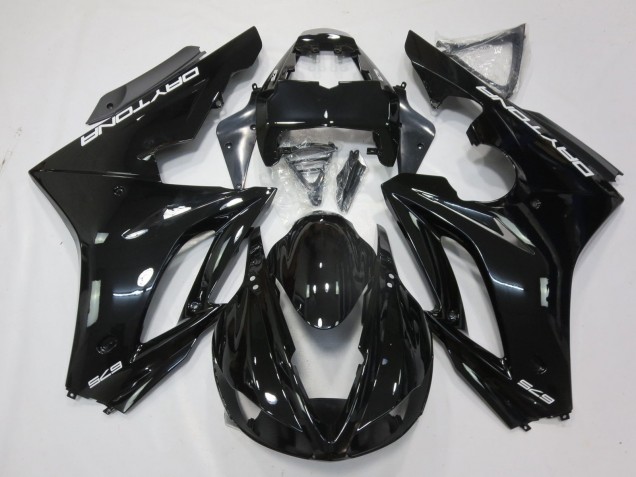 2009-2012 Triumph Daytona 675 Triple Motorcycle Fairings - Glossy Black White Decals