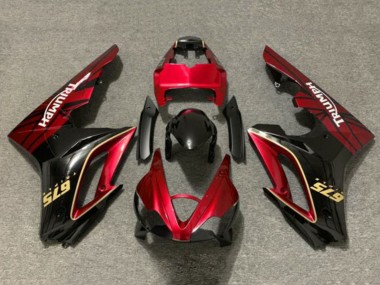 Cheap 2009-2012 Triumph Daytona 675 Triple Motorcycle Fairings - Red Gold Glossy Black