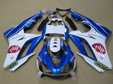 Cheap 2009-2012 Triumph Daytona 675 Triple Motorcycle Fairings - White Blue Hpi
