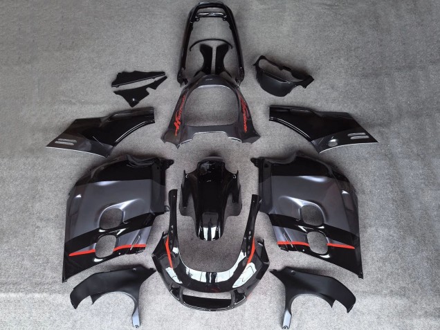 1987-1988 Honda CBR1000F Hurricane Motorcycle Fairings - Glossy Black Matte Grey Red Line