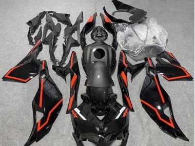 Cheap 2019-2025 Kawasaki ZX4R ZX-4RR Motorcycle Fairings - Faux Carbon Fiber Black Red