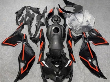 Cheap 2019-2025 Kawasaki ZX4R ZX-4RR Motorcycle Fairings - Faux Carbon Fiber Black Red