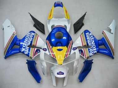 Cheap 2005-2006 Honda CBR600RR Motorcycle Fairings - Blue White Yellow Rothmans