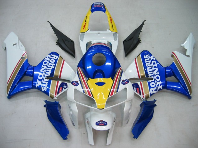 2005-2006 Honda CBR600RR Motorcycle Fairings - Blue White Yellow Rothmans