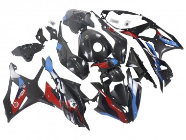 Cheap 2023-2024 BMW S1000RR Motorcycle Fairings - Blue Red Carbon Fiber
