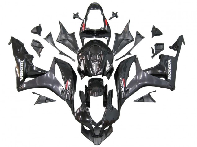 2007-2008 Honda CBR600RR Motorcycle Fairings - Grey Glossy Black with Decals