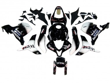 Cheap 2009-2012 Honda CBR600RR Motorcycle Fairings - Glossy Black White West