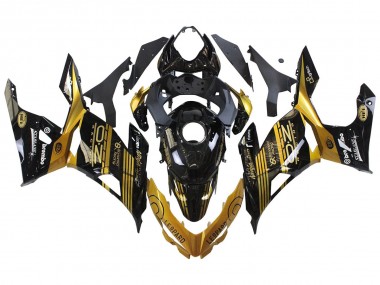 Cheap 2018-2024 Kawasaki EX400 Motorcycle Fairings - Gold Glossy Black