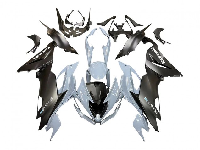 2019-2022 Kawasaki ZX6R Motorcycle Fairings - Grey Matte Black