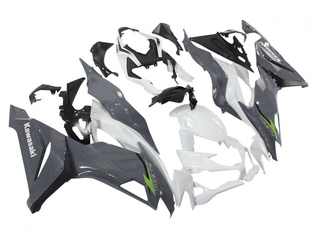 2019-2022 Kawasaki ZX6R Motorcycle Fairings - White Grey Green