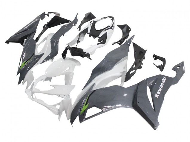 2019-2022 Kawasaki ZX6R Motorcycle Fairings - White Grey Green