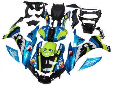 Cheap 2015-2019 Yamaha YZF R1 Motorcycle Fairings - Blue Green Black Shark