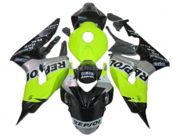 2006-2007 Honda CBR1000RR Motorcycle Fairings - Green Silver Glossy Black Repsol