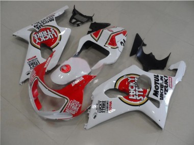 Cheap 2000-2002 Suzuki GSXR 1000 Motorcycle Fairings - White Red Lucky Strike