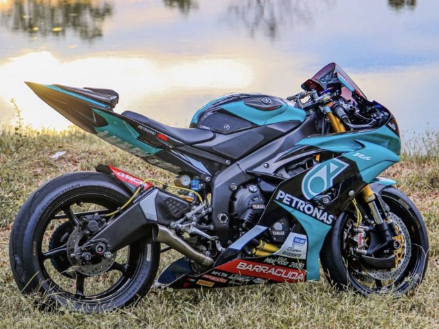 2008-2016 Yamaha YZF R6 Motorcycle Fairings - Light Green White Black Petronas