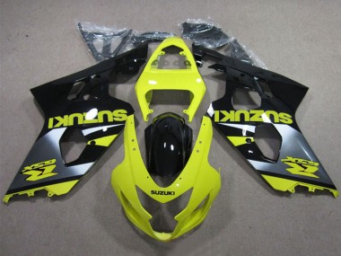 Cheap 2004-2005 Suzuki GSXR 600 Motorcycle Fairings - Yellow Silver Glossy Black