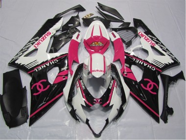 Cheap 2005-2006 Suzuki GSXR 1000 Motorcycle Fairings - White Pink Black Chanel