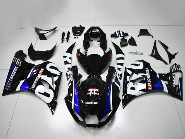 2017-2024 Suzuki GSXR 1000 Motorcycle Fairings - Black White Blue Motul