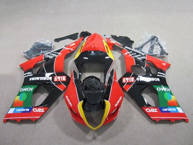 Cheap 2003-2004 Suzuki GSXR 1000 Motorcycle Fairings - Red Yellow Green Black