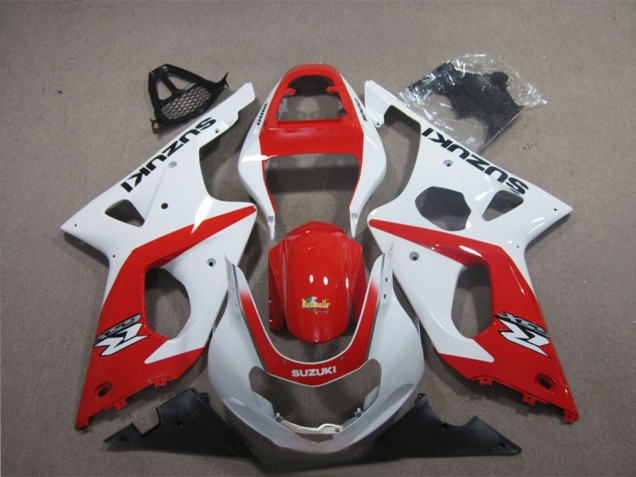 2003-2004 Suzuki GSXR 1000 Motorcycle Fairings - White Red