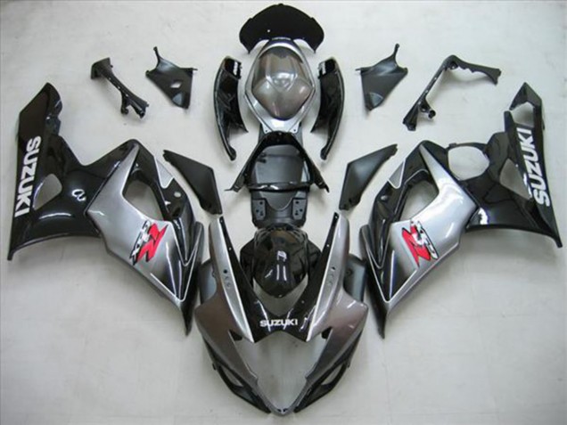 2005-2006 Suzuki GSXR 1000 Motorcycle Fairing Kits - Glossy Black Silver Red