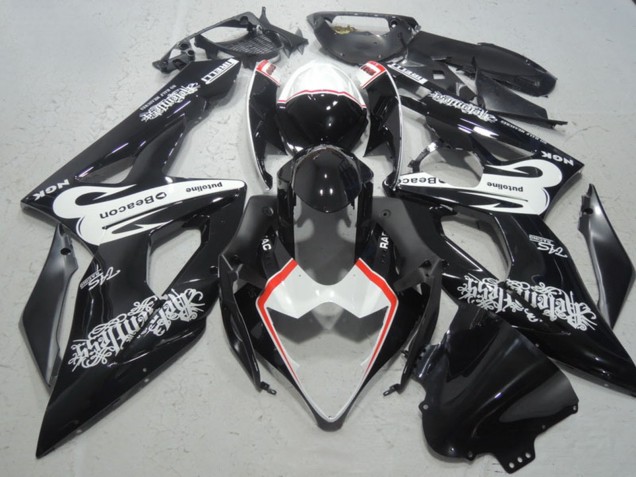 2005-2006 Suzuki GSXR 1000 Motorcycle Fairings - Glossy Black White Red Beacon
