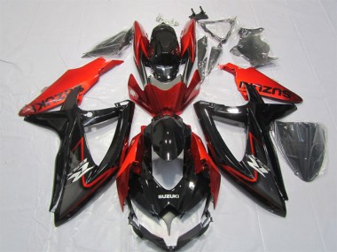 Cheap 2007-2008 Suzuki GSXR 1000 Motorcycle Fairing - Glossy Black Red