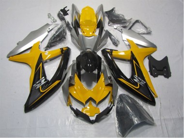 Cheap 2007-2008 Suzuki GSXR 1000 Motorcycle Fairing Kits - Yellow Silver Black