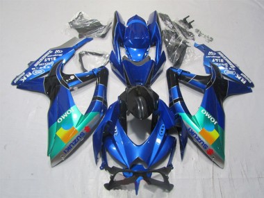 Cheap 2007-2008 Suzuki GSXR 1000 Motorcycle Fairings - Blue Green Black JOMO