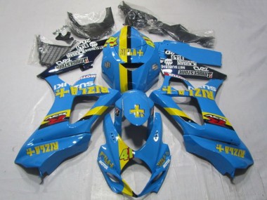 Cheap 2007-2008 Suzuki GSXR 1000 Motorcycle Fairings - Blue Yellow Black Rizla 41
