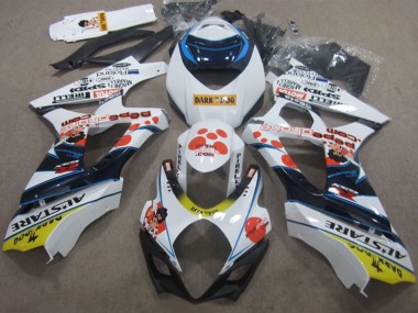 Cheap 2007-2008 Suzuki GSXR 1000 Motorcycle Fairings - White Red Blue Yellow Dark Dog