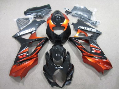 Cheap 2007-2008 Suzuki GSXR 1000 Motorcycle Fairing - Glossy Black Orange