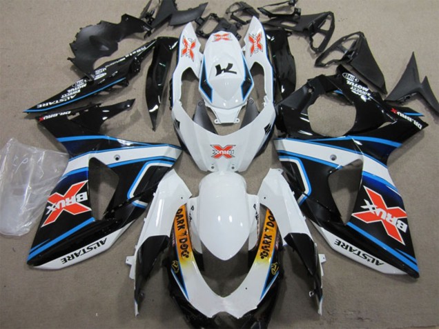 2009-2016 Suzuki GSXR 1000 Motorcycle Fairings - White Blue Yellow Black Brux Dark Dog