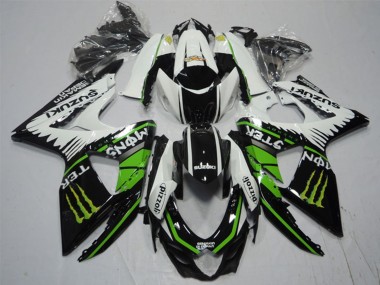 Cheap 2009-2016 Suzuki GSXR 1000 Motorcycle Fairings - White Green Monster Black Pizzoli