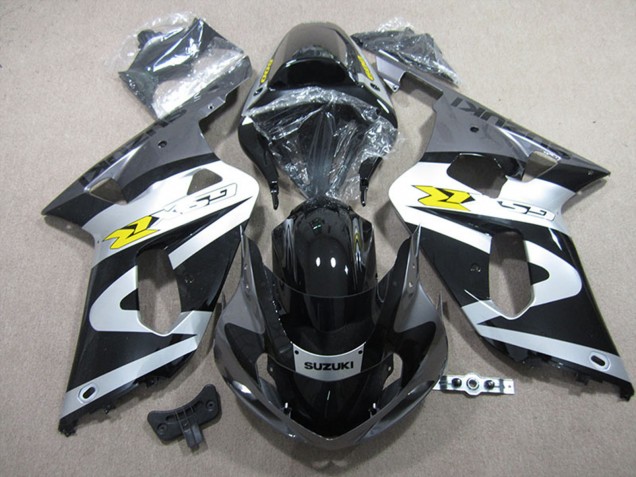 2001-2003 Suzuki GSXR 600 Motorcycle Fairings - Black White