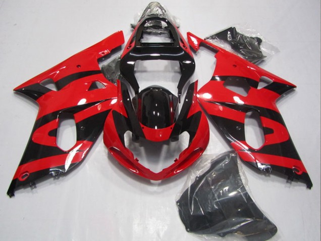 2001-2003 Suzuki GSXR 600 Motorcycle Fairings - Red Glossy Black