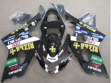 Cheap 2004-2005 Suzuki GSXR 600 Motorcycle Fairings - Glossy Black White Green Yellow Rizla